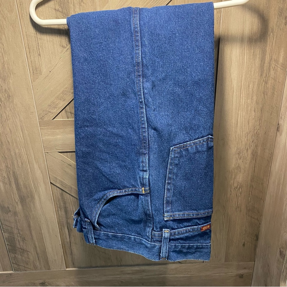 Wrangler Rustler Jeans Mens 36x29 Blue Cotton Denim Straight Leg Workwear Travel